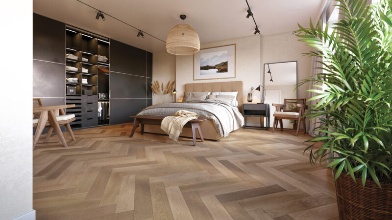 Herringbone 120mm Abbey Oak